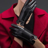 Anellimn luva de couro eco luva de inverno feminina barato preço